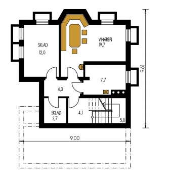 Mirror image | Floor plan of basement - EXCLUSIV 240